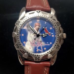 1998 Big Mac Mark Mcgwire Home Run Hero Cardinals MLBP Leather 9.5" Watch